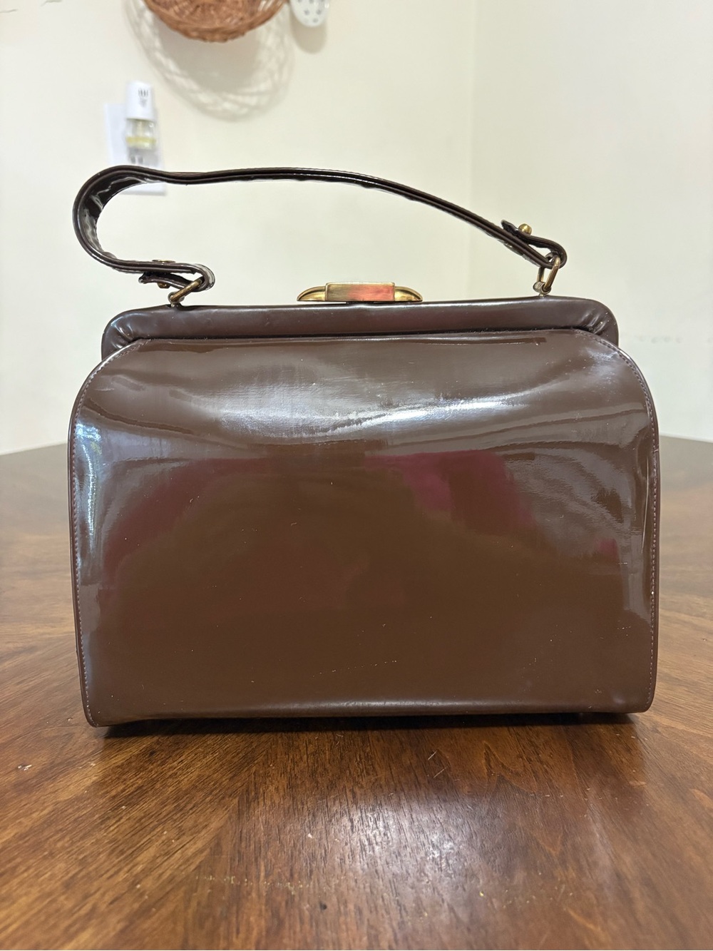Vintage Susan Gail Brown Patent Leather Bag
